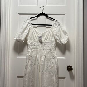 White Puff Sleeve Dress